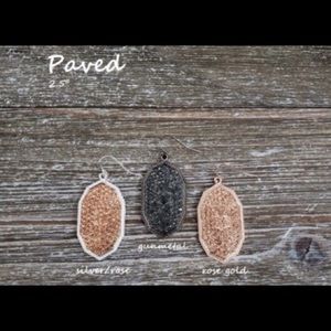Pave Druzy Silver/Rose & Gunmetal Earrings
